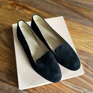 J Crew Cleo Black Suede Loafers - Size 9 / 9.5